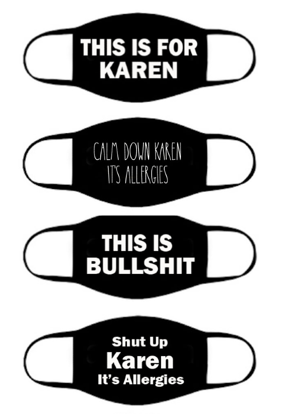 Karen Halloween Face Mask  |  Cotton Face Mask | Adult  Double Ply Soft Cotton