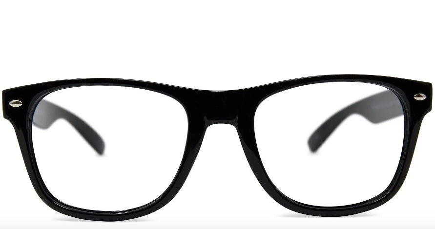 Retro Glasses Nerd Black Clear Lens  Size 12 PACK 1081