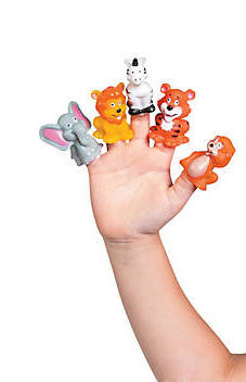 Vinyl Jungle Zoo Animal Finger Puppets 24 PACK 38438