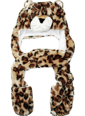 Animal Hat Leopard with Mittens 5504
