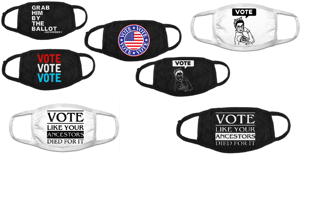 Vote Face Masks | Vote Mask | Voting Mask | Adult Double Ply Soft Cotton 763V
