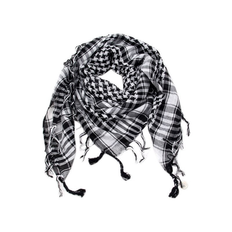 White & Black Arab Shemagh Houndstooth Scarf  12 PACK 2073BW