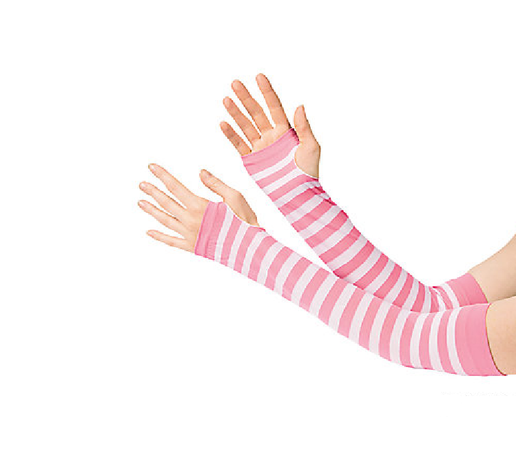 Pink and White Striped Arm Warmer 12540