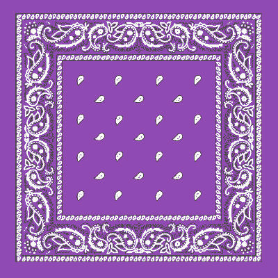 Purple Bandana 22" Square Standard 100% Cotton 12 PACK 1918D