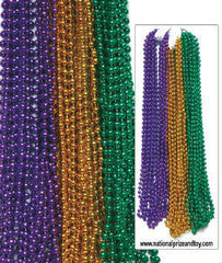 Mardi Gras Beads Gold 7mm 12 PACK 6557