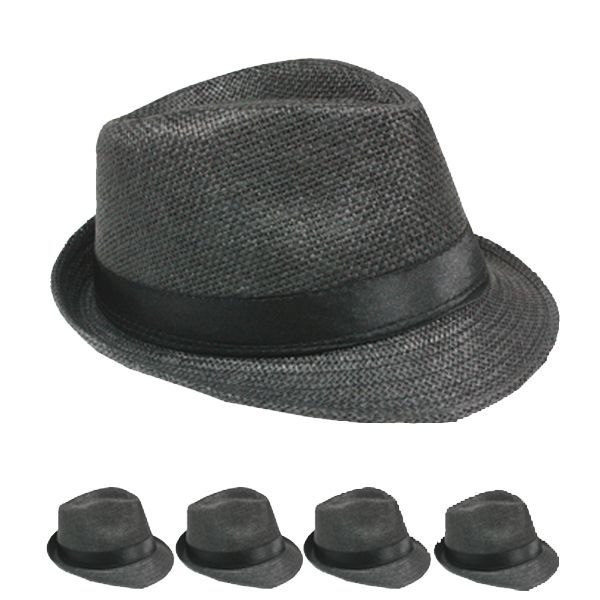 Black Gangster Fedoras | Gangster Hats Bulk | WS1316D Adult Size