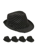 Black Funky Fedora Hat - 12 PACK Felt Adult Size