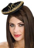 Black/Gold Mini Mariachi Sombrero Hat 6663