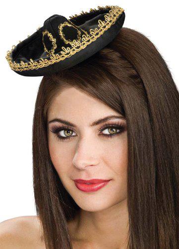 Black/Gold Mini Mariachi Sombrero Hat 6663