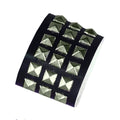 3-Row Silver Studded Biker Wristband 6506