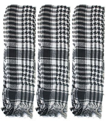 12 PACK White and Black Military Tactical Desert Scarf 2165