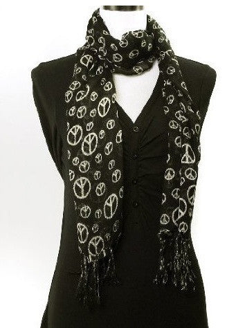 Black Peace Sign Scarf 2010