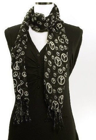 Black Peace Sign Scarf 2010