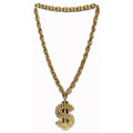 Gold Jumbo Dollar Sign Necklace 12 PACK 6552D