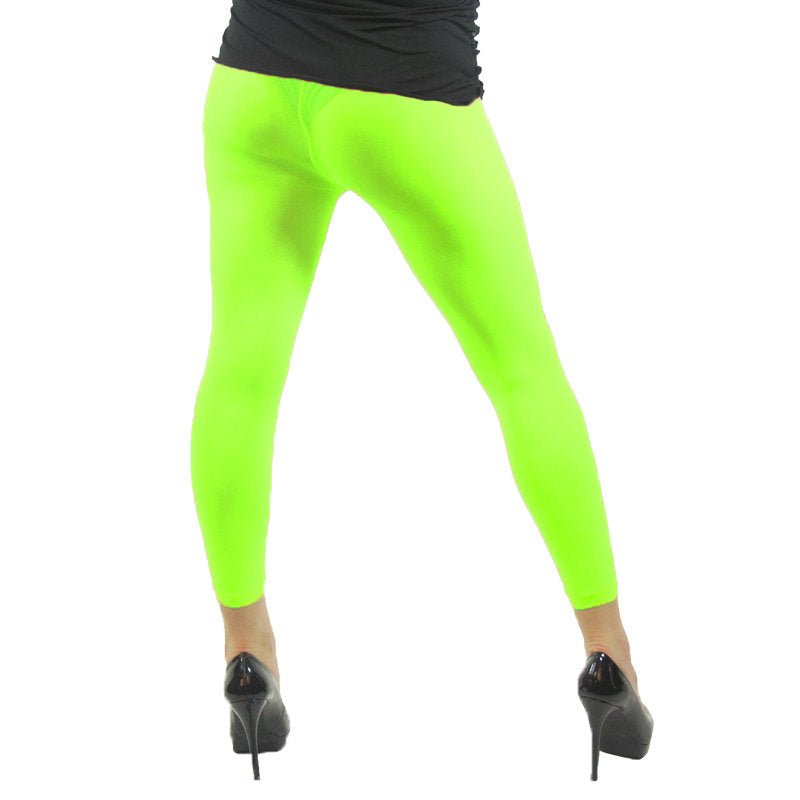 Neon Green Footless Tights 8015