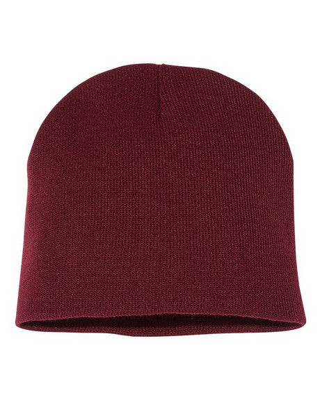Short Beanie Hat Burgundy 5743
