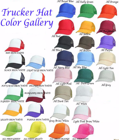 Custom Made Trucker Hat, Personalized Hats | 15061 (Fonts in Picture Gallery)