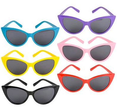 Cat Eye Glasses Polycarbonate Neon Color Mixed 12 PACK 70810