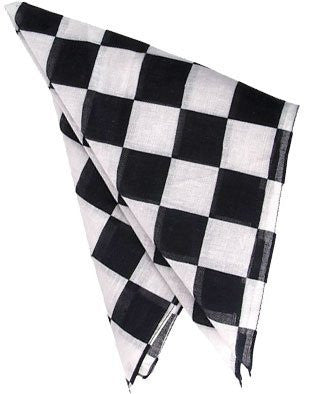Black and White Checkered Bandanna 12 PACK 1965