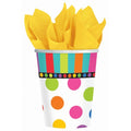 Paper Cups 9 oz Dots and Stripes Pattern 3804