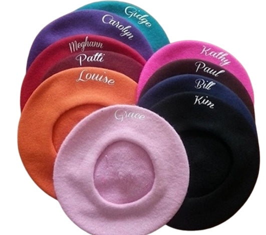 Personalized Beret, Customized / Monogrammed Beret, 100% Wool, 15031