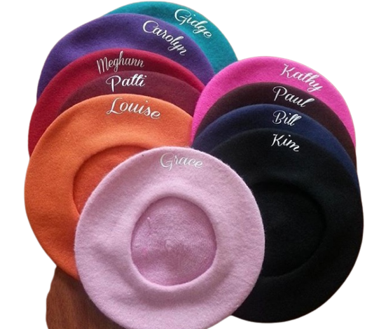 Monogrammed Beret | Valentines Gifts for Her | French Beret Hat (Fonts in Picture Gallery)