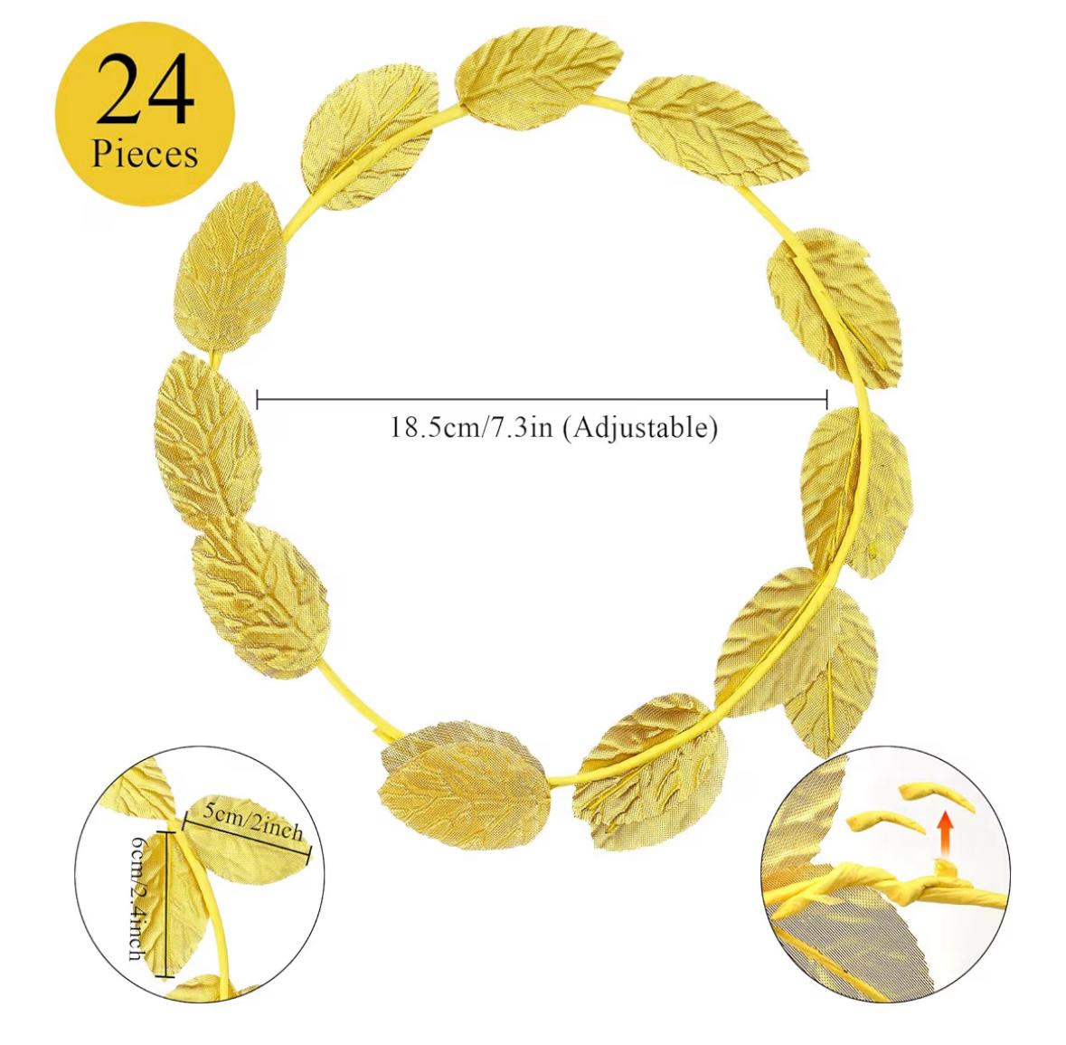 Gold Laurel Roman Headband 24 PACK WS1709D