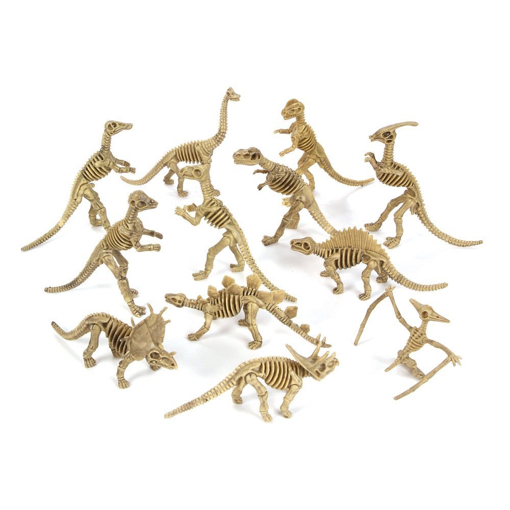 12 PACK Large Dinosaur Skeleton Fossils 5-6" 9128