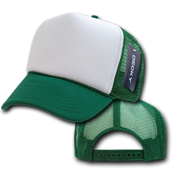 Green Trucker Caps |  White Front  12 PACK 1581
