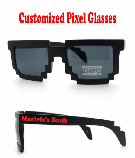Custom Pixel Sunglasses | Custom 8 Bit Glasses 15053 (Fonts in Picture Gallery)