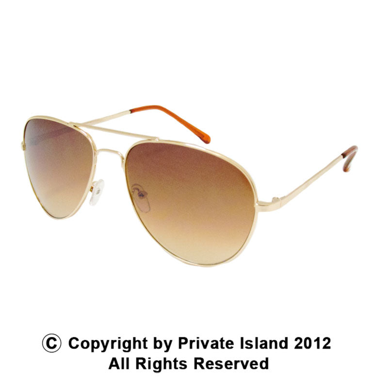 Gold Frame and Brown Lens Aviator Sunglasses Bulk Wholesale 1109