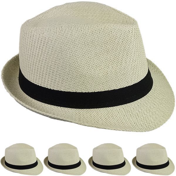 Fedora Hats Tan XL Size Cuban Tweed with Black Band Adult Size 1328