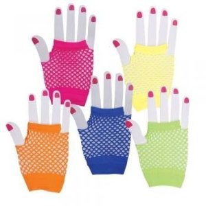 Asst Fingerless Fishnet Wrist Gloves 1235A