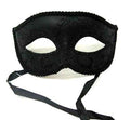Black Venetian Mardi Gras Mask with Flat Top 1848