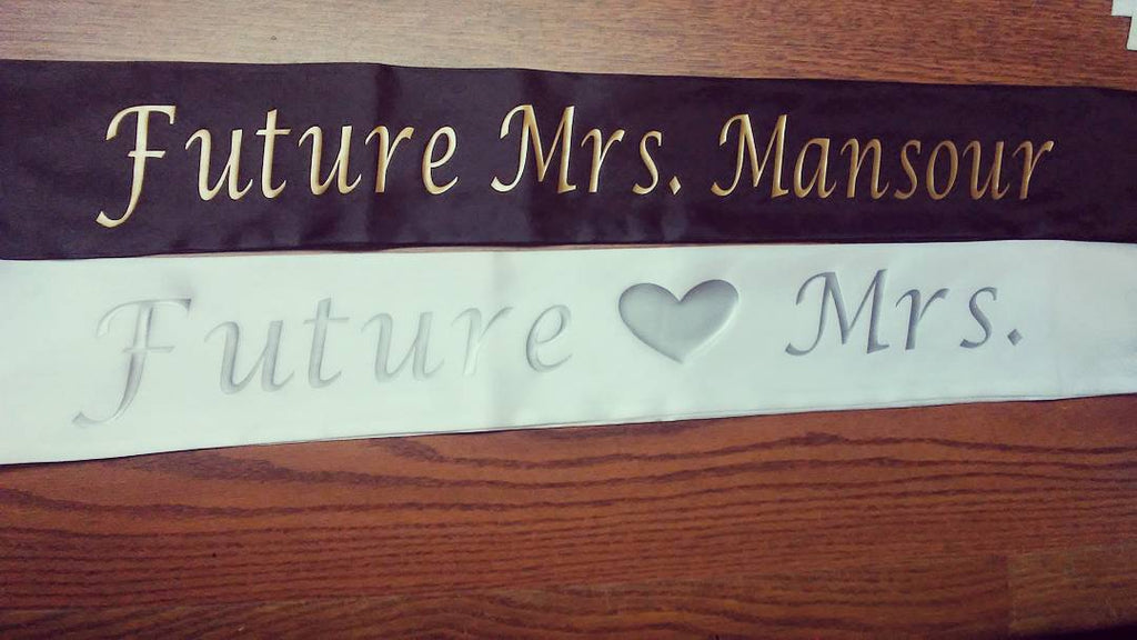 Party Sashes, Personalized For Bridal Party, Wedding Party, Bachelorette, Prom or Homecoming Satin Quality 60" (Fonts in Picture Gallery)