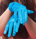 Turquoise Blue Short Satin Gloves 9" 1204