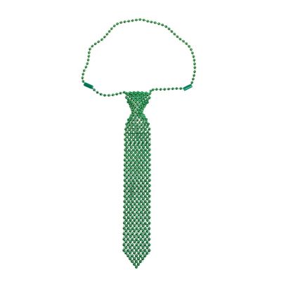 St Patricks Green Tie | Beaded  13" 6807B 12 PACK