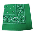12 PACK Green Paisley Bandanna 22" Square Standard 100% Cotton 1930DZ