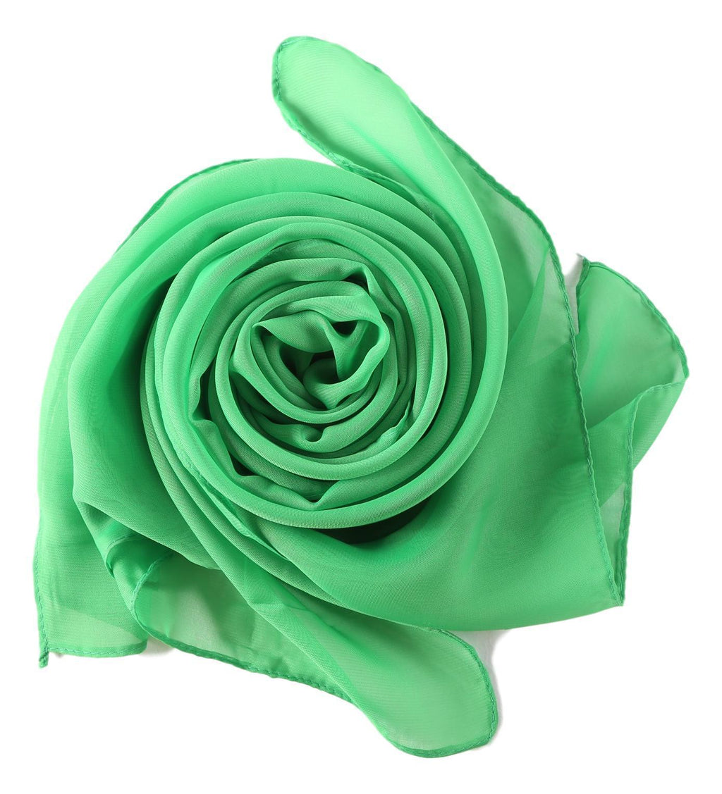 Kelly Green Long Sheer Chiffon Scarf  21" x 60" 2134G