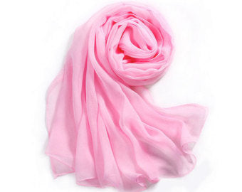 Light Pink Long Sheer Chiffon Scarf  21" x 60" 2131W