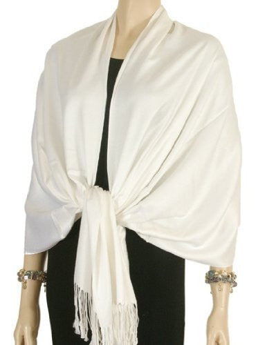Ivory Pashmina Scarf Shawl 100% Fine Wool Mix  28" x 78" 12 PACK 2105