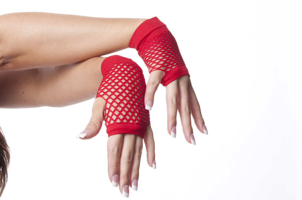 80's Short Fishnet Gloves Variety of Colors 12 PACK