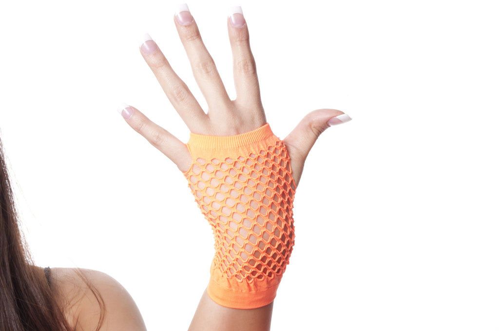 80's Short Fishnet Gloves Variety of Colors 12 PACK