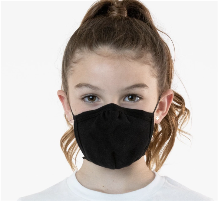 Cotton Face Masks | Adult or Child Size Black Black Double Ply Soft Cotton 12 PACK 70001FMB