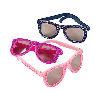 Girls Nautical Anchor Sunglasses Mix 12 PACK Party Favor Quality Ages 3-9 | 390