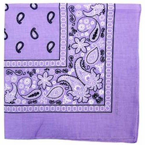 Lavender Bandanna Paisley 22" Square Standard 100% Cotton 12 PACK  1912DZ