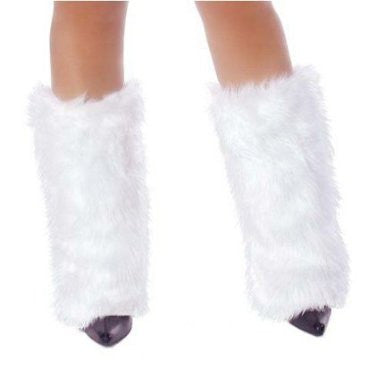 White Furry Leg Warmers 6752