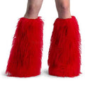 Red Furry Leg Warmers 6751