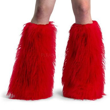 Red Furry Leg Warmers 6751