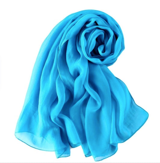 Light Blue Long Sheer Chiffon Scarf   21" x 60" 2134TU